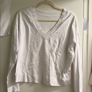 Classic White V-Neck Women's Top